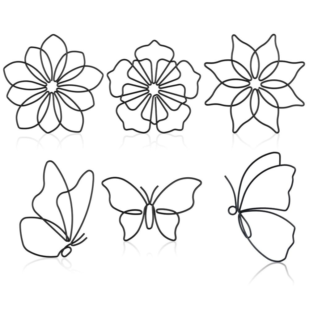 6 Pieces Metal Butterfly Wall Decor Metal Wall Art Heart Hanging Decorations🐘